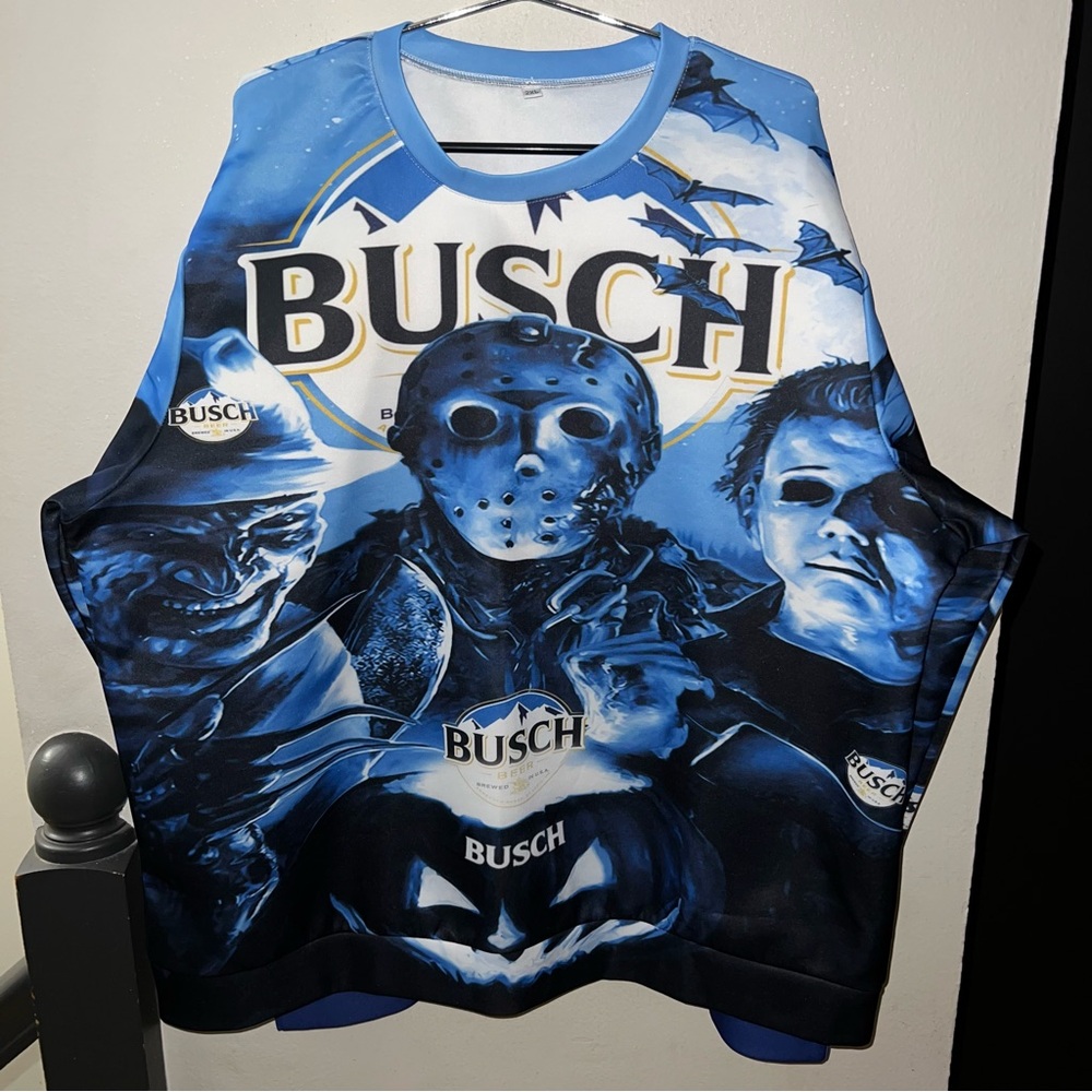 Busch Horror Character Halloween Crewneck Sweatshirt – Size XXL